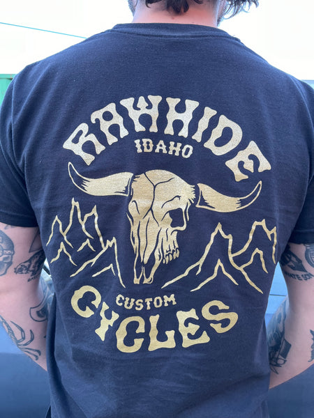 Rawhide Cycles Cow Skull Pocket Tee